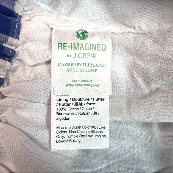 J. Crew Crewcuts Gingham Ruffle Skirt Blue White Size 6-7 - Picture 5 of 7